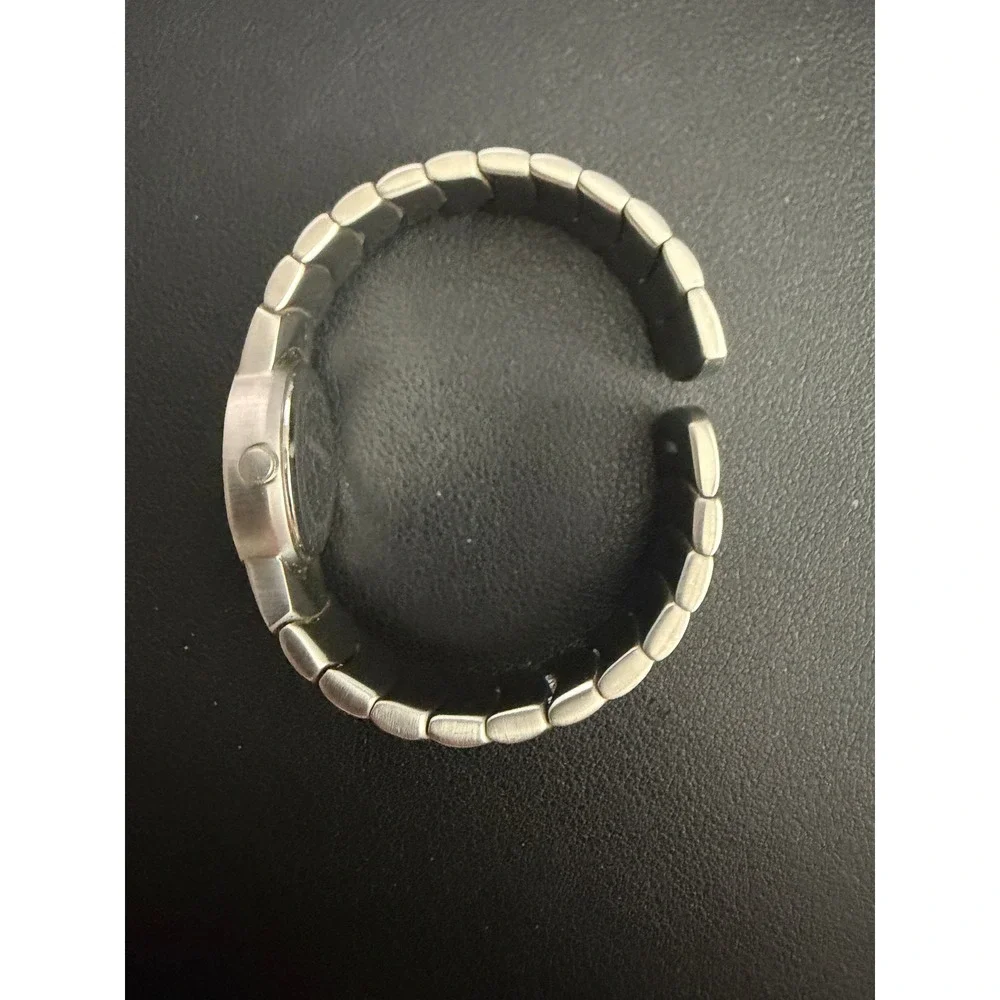 Kenneth Cole Watch Womens Silver Black Cuff Bangle